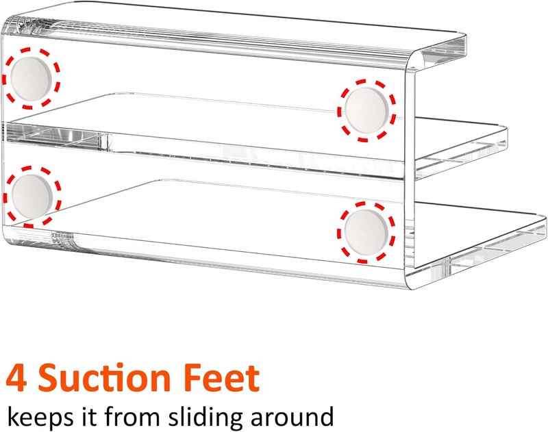 FUCDTEFC Desk Mail Organizer, 2 Section Clear Acrylic File Holder Letter Organizer, Vertical Lightweight Modern Envelope Holder Desk Accessories & Workspace Organizers for Office, Home, School - Image 3